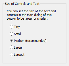 User Interface Size Preferences