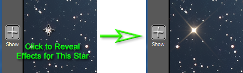 Click the Show Tool on a star to reveal the effects