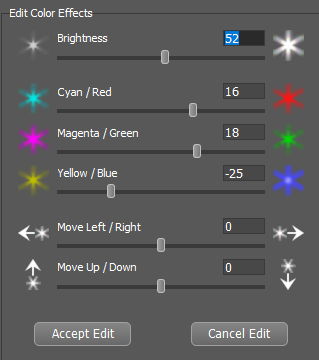 Edit Color Effects Control Group