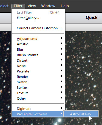 Running the plug-in from the Photoshop Elements menu