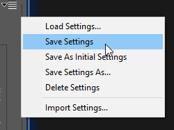 Save a changed version of the currently selected settings