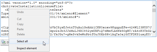 Select coded Activation Response data