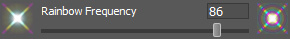 Rainbow Frequency (F) - Sets how quickly the multicolored 'rainbow' pattern changes color in the Primary and Secondary Spikes