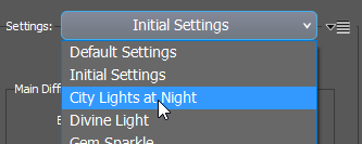 Selecting Predefined Settings