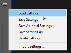 Load a new set of current settings