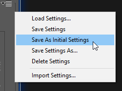 Save As Initial Settings